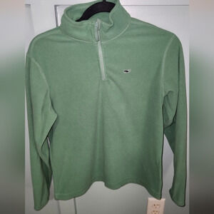 VINEYARD‎ VINES Girl's 1/4 Zip Pullover Green Fleece Size Large